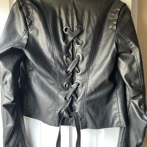 Black leather jacket